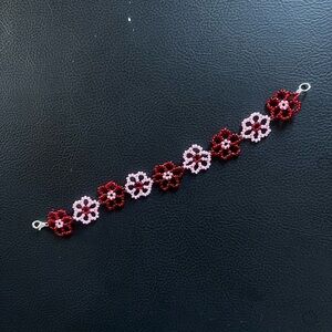 Czech Glass Beaded Flower Bracelet